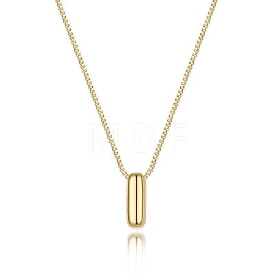 Brass Initial Pendant Box Chain Necklaces for Women FS-WG5C822-09-1