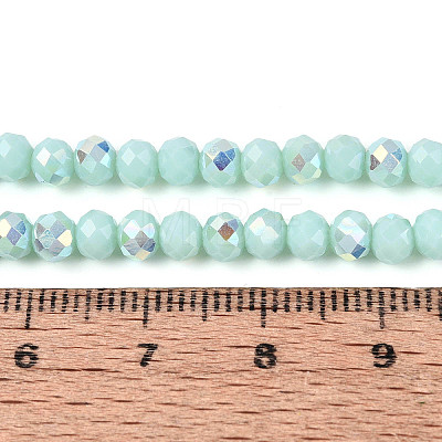 AB Color Plated Opaque Glass Rondelle Beads Strands EGLA-T029-4mm-09H-1