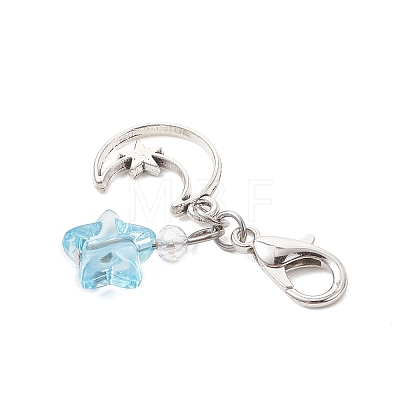 Transparent Acrylic with Glass Pendant Decorations HJEW-JM04643-1