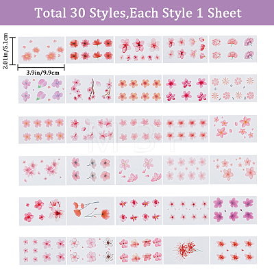 Flower Pattern Removable Temporary Water Proof Tattoos Paper Stickers AJEW-WH0413-03A-1