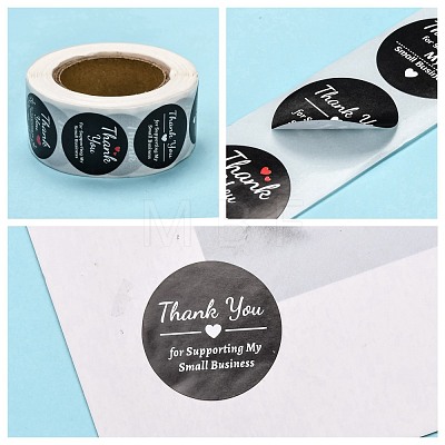 1 Inch Thank You Theme Self-Adhesive Paper Stickers X-DIY-K027-B01-1
