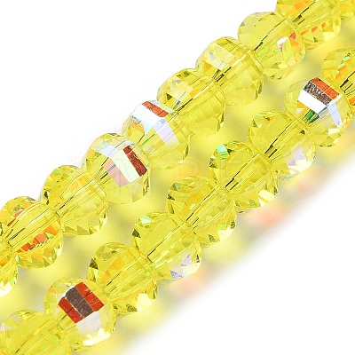 Transparent Electroplate Glass Beads Strands GLAA-Q099-C01-05-1