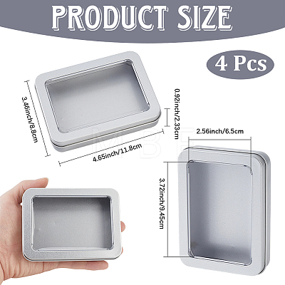 4Pcs Tinplate Box CON-CN0001-46-1