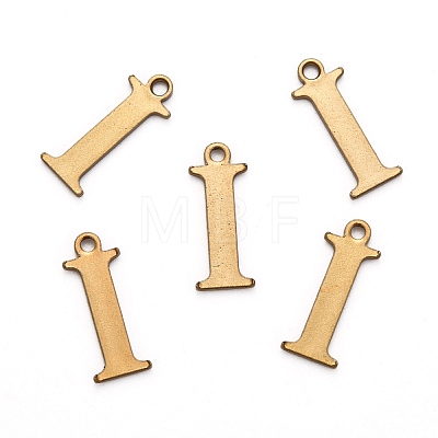 304 Stainless Steel Alphabet Charms STAS-H122-I-AB-1