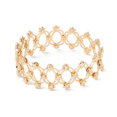 Brass Star Folding Retractable Ring Bracelet RJEW-G252-03G-1