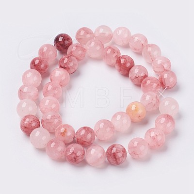 Natural Colorful Green Jade Beads Strands G-G757-02-6mm-1