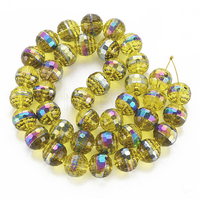 Electroplate Transparent Glass Beads Strands EGLA-N006-031-A04-1