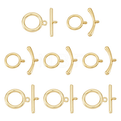 10Pcs 2 Styles Brass Toggle Clasps FIND-TA0008-44B-1