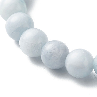 Reiki Crystal Natural Chalcedony Imitation Aquamarine Stretch Bracelets Set for Men Women BJEW-JB06806-01-1