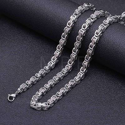 Titanium Steel Byzantine Chain Necklace for Men's FS-WG56795-143-1
