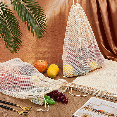 Cotton Mesh Drawstring Bags ABAG-WH0063-133A-1