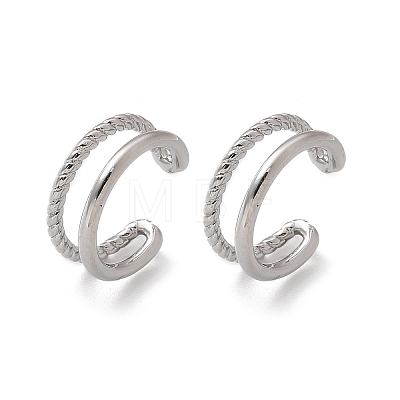 Brass Cuff Earrings EJEW-I249-16P-1