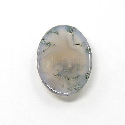 Mixed Oval Shape Natural Moss Agate Cabochons G-N0070-15x20mm-01-1