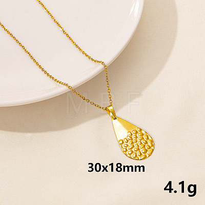 Stylish Stainless Steel Geometric Teardrop Pendant Necklace for Women PD6789-10-1