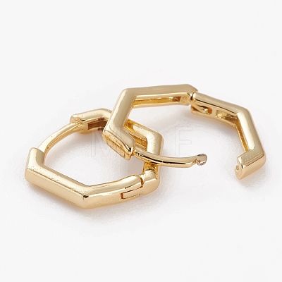 Brass Huggie Hoop Earrings EJEW-C502-10G-1
