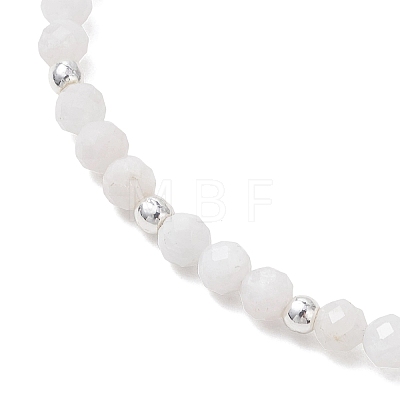 Natural Moonstone &  Electroplate Non-magnetic Synthetic HematiteRound Bead Braided Beaded Bracelets for Women BJEW-JB13434-03-1