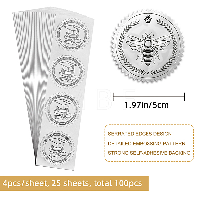 Custom Silver Foil Embossed Picture Sticker DIY-WH0336-008-1
