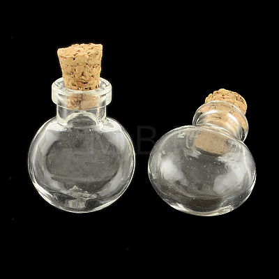 Flat Round Glass Bottle for Bead Containers AJEW-R045-07-1