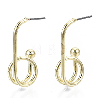 Iron Stud Earrings EJEW-N046-002LG-RS-1