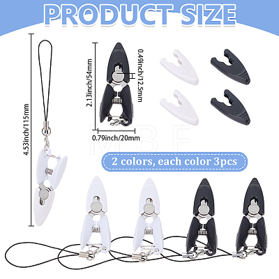 6Pcs 2 Colors Mini Stainless Steel Scissors AJEW-SP0006-27-1