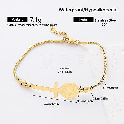 304 Stainless Steel Religion Cross Virgin Link Bracelets for Women LC9339-1-1