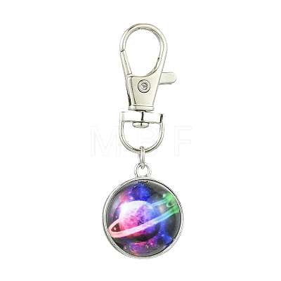 Galaxy Theme Luminous Glass Ball Pendant Decorations HJEW-JM02798-07-1