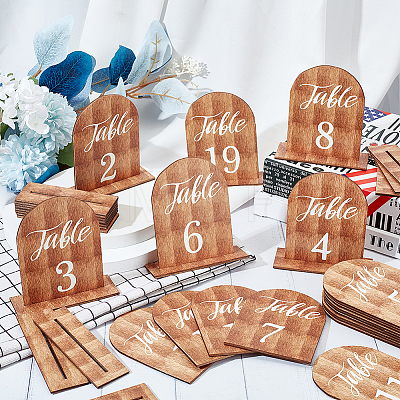 Arch Shaped Wooden Vertical Sign Holders ODIS-WH0057-02-1