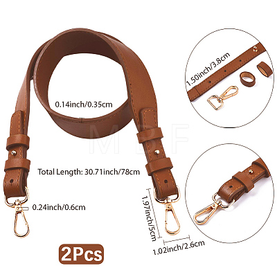 2Pcs PU Leather Bag Handles DIY-CL0002-72A-1
