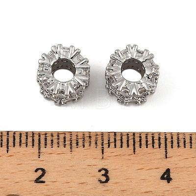 Brass Micro Pave Cubic Zirconia Beads KK-K374-20P-1