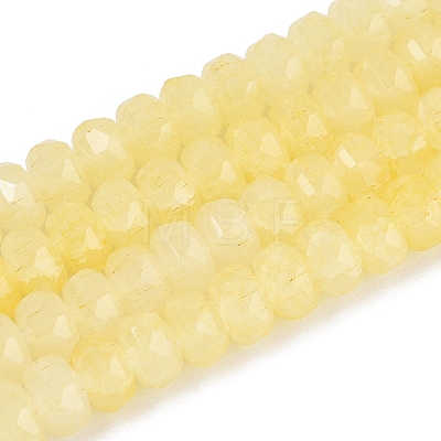 Imitation Jade Crackle Glass Beads Strands GLAA-N068-01A-A06-1