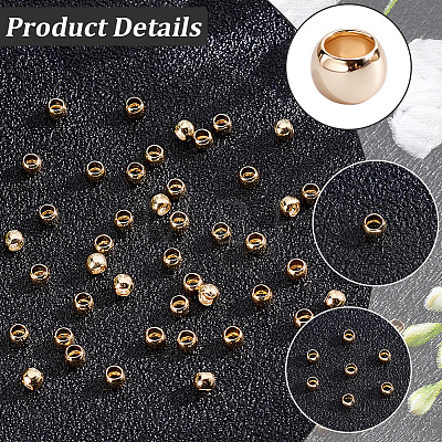 3Bags Brass Crimp Beads KK-BBC0026-09A-1