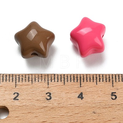 Baking Paint Opaque Acrylic Beads SACR-P035-09-1