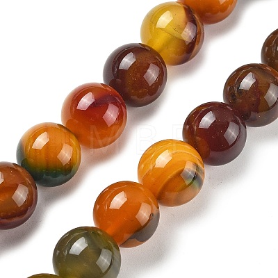 Natural Multi-Color Agate Beads Strands G-A261-B05-14mm-1