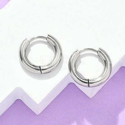 Tarnish Resistant 304 Stainless Steel Huggie Hoop Earrings LS-EJEW-F111-16mm-P-1