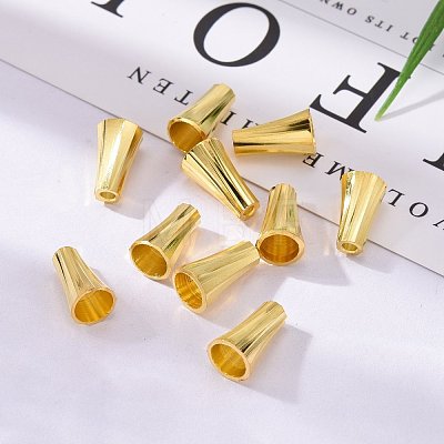 Golden Brass Bead Cone Caps X-KK-E362-G-1