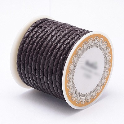 Braided Cowhide Leather Cord NWIR-N005-01I-3mm-1