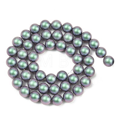 Frosted Glass Pearl Beads Strands GLAA-A044-08A-15-1