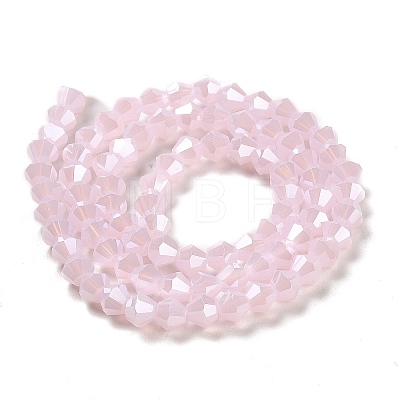 Imitation Jade Electroplate Glass Beads Strands GLAA-F029-J4mm-C02-1