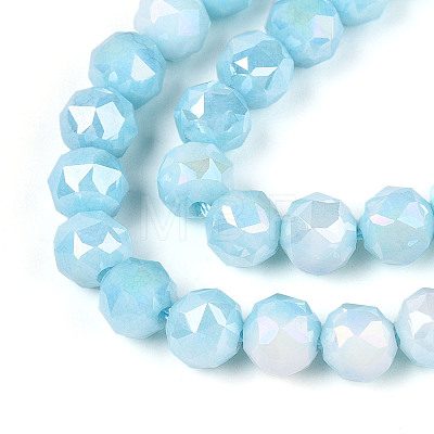 Anti-Tarnish Electroplate Glass Beads Strands GLAA-N010-6mm-05-1