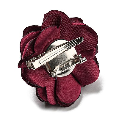 Fabric Rose Flower Brooch for Women JEWB-B011-01B-1