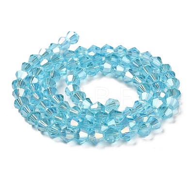 Transparent Electroplate Glass Beads Strands EGLA-A039-T4mm-B20-1