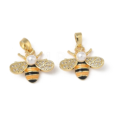 Brass Micro Pave Cubic Zirconia Pendants KK-F924-02G-01-1