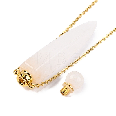 Natural Mixed Stone Bullet Shaped Perfume Bottle Pendant Necklaces G-B089-02G-1