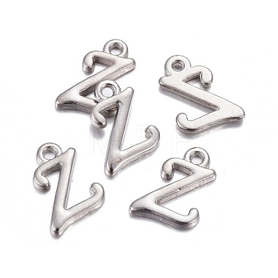 Platinum Plated Alloy Letter Pendants PALLOY-J718-01P-Z-1