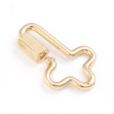 Brass Screw Carabiner Lock Charms ZIRC-I041-04G-1