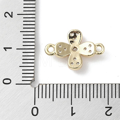 Brass Pave Clear Cubic Zirconia Connector Charms KK-G491-44G-1