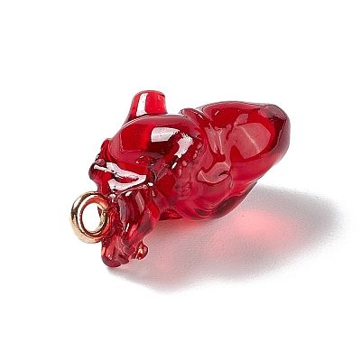 Transparent Resin Pendants RESI-E028-01G-01-1