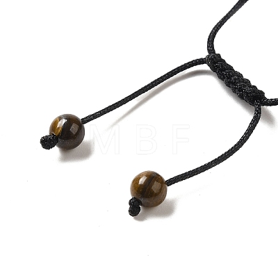 Grade AB 12.5mm Round Natural Tiger Eye Braided Bead Bracelets for Women Men BJEW-C060-01K-1