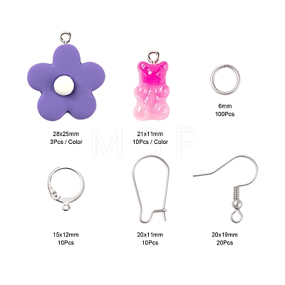 198Pcs DIY Cute Resin Earrings Jewelry KIts DIY-LS0001-07-1
