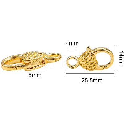Tibetan Style Heart Lobster Claw Clasps PALLOY-PH0012-58-1